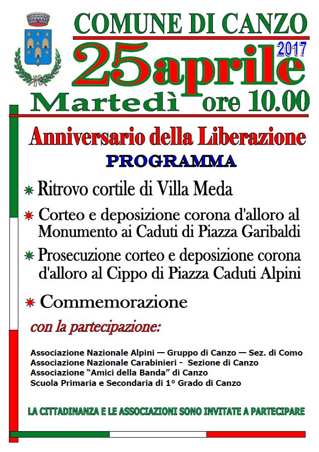 Manifesto Festa della Liberazione 2017